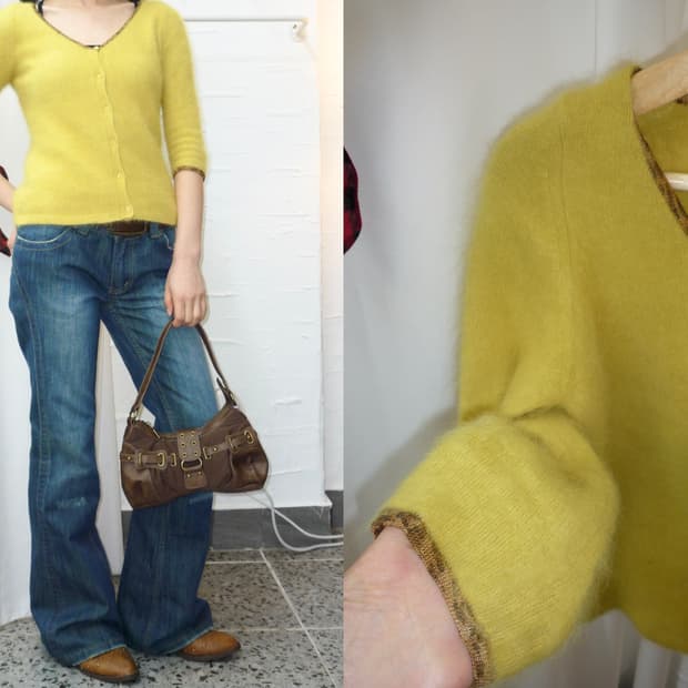 vivid yellow angora knit