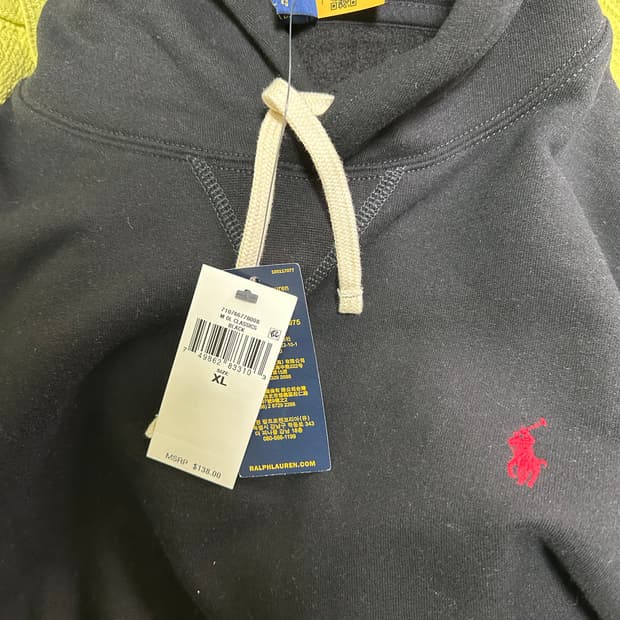 정품 폴로 랄프로렌 포니 자수 후드티 xl 105
