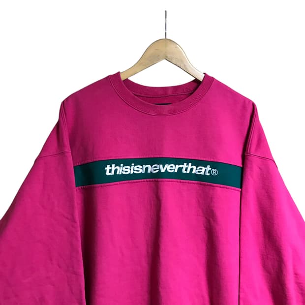 디스이즈네버댓 핑크 라운드 스웻셔츠