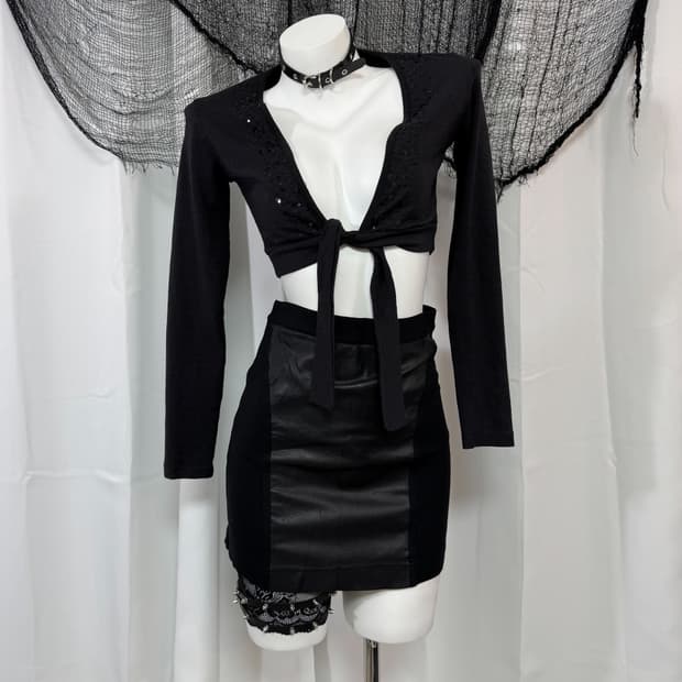 spangle crop cardigan