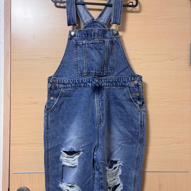 커렌트 데님 오버롤