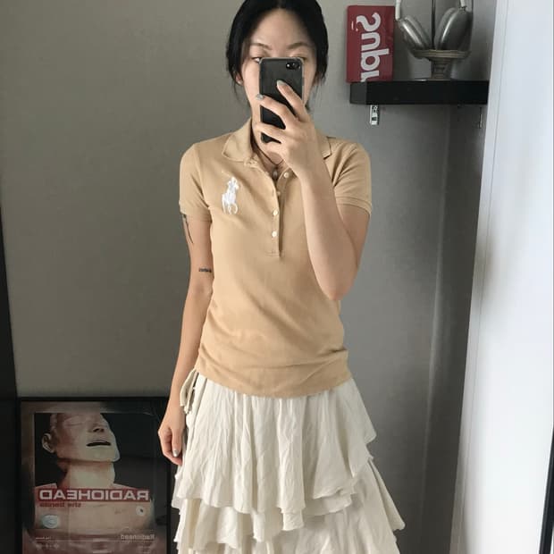 폴로 랄프로렌 빅포니로고 베이지 카라티