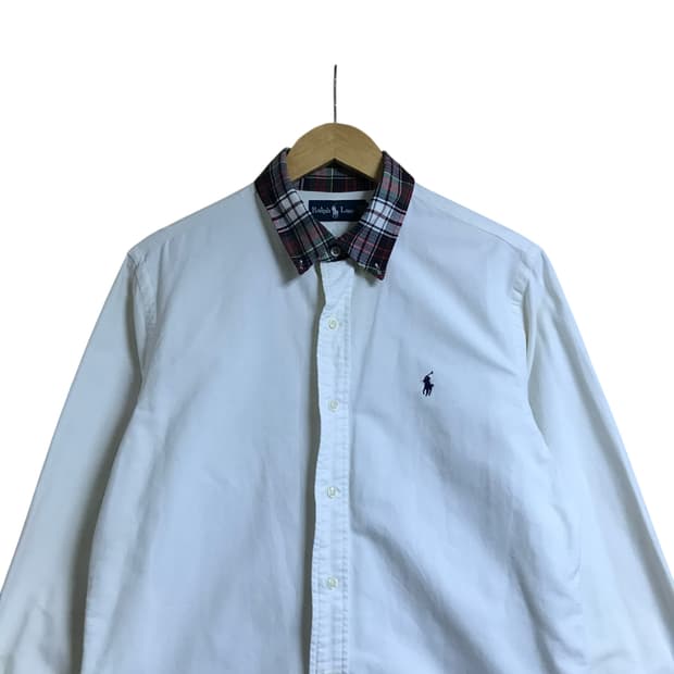 폴로 랄프로렌 흰색 포인트 옥스퍼드 셔츠