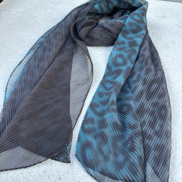 NONE pleated Leopard Print Scarf