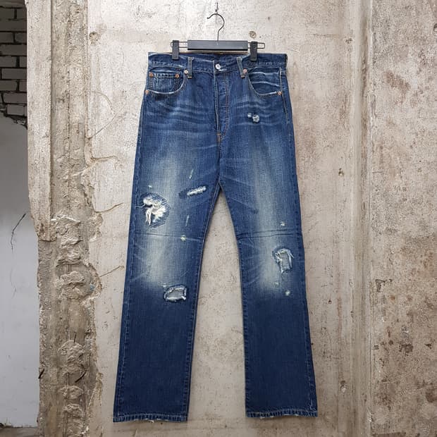 리바이스 501 디스트로이드 데님 34/33사이즈 