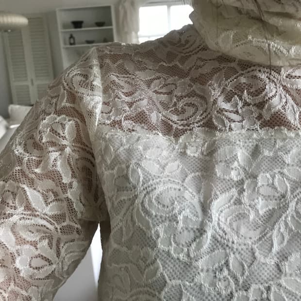 vintage ivory lace turtle neck top