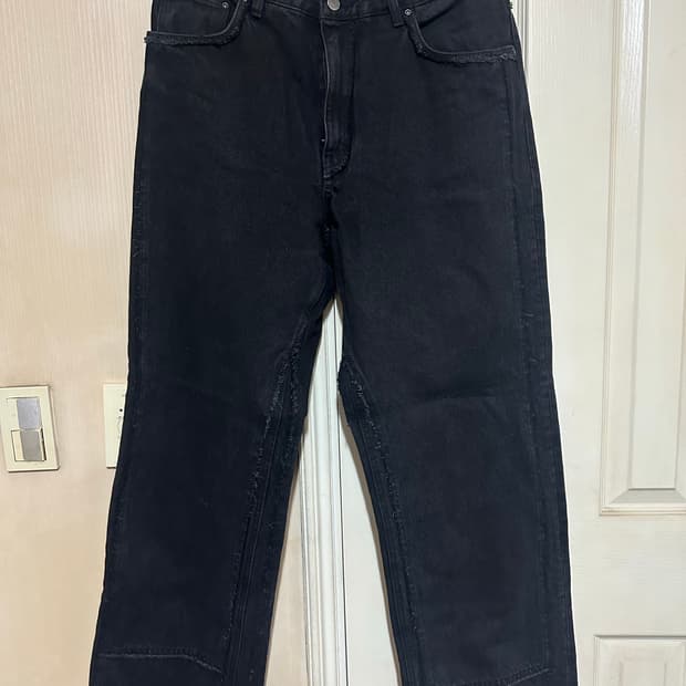 쿠어 컷오프 패널드 데님 팬츠 블랙 M