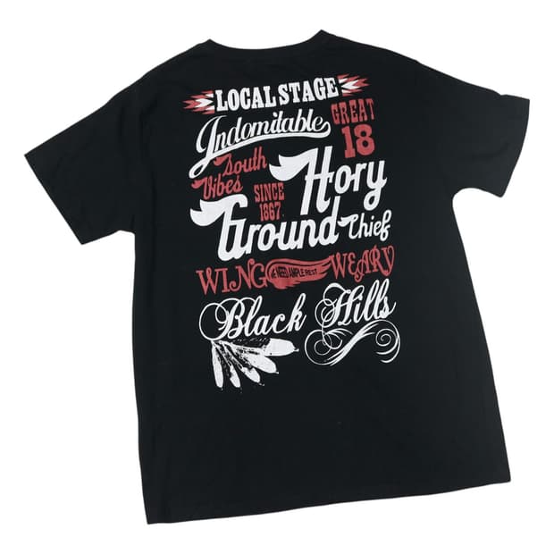 키스톤 빈티지 웨스턴 타이포그래피 블랙 반팔 티셔츠