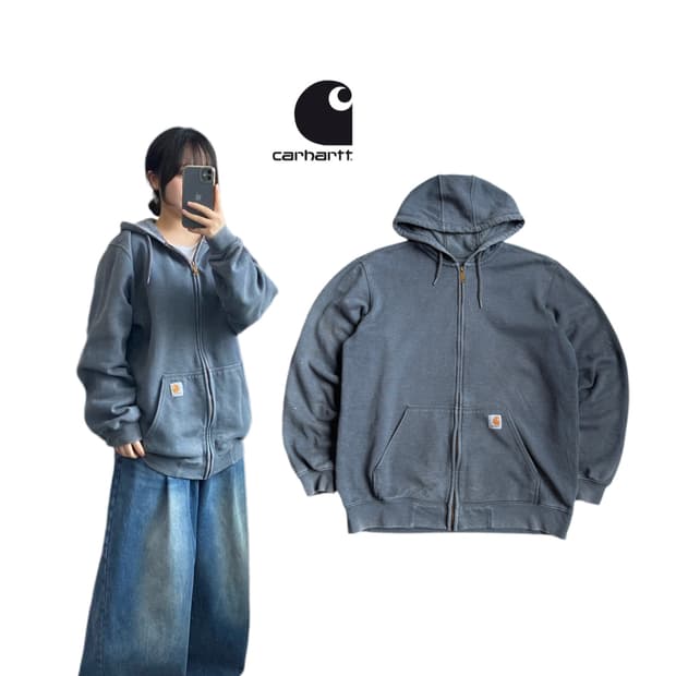 칼하트 페이딩 써멀 후드집업