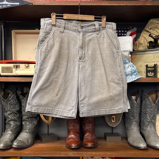 칼하트 덕캔버스 릴렉스핏 페이디드 카펜터 하프팬츠 N1259