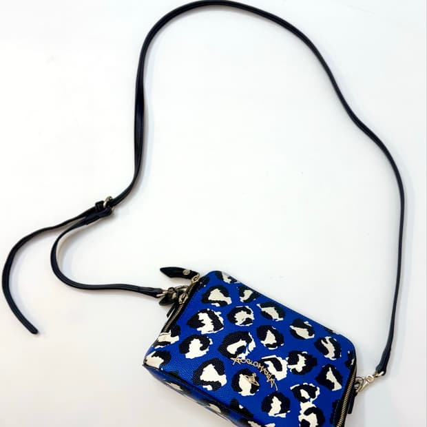 Vivienne Westwood 앵글로매니아 블루 레오파드 크로스백