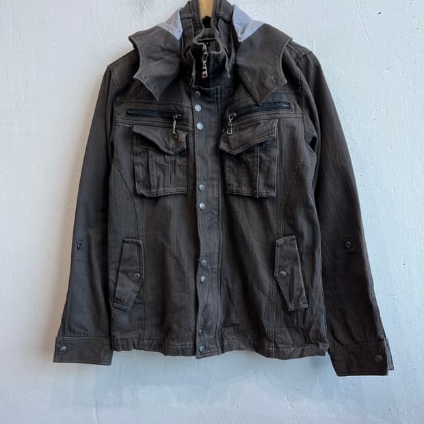 semantic design 헤링본 집업 자켓