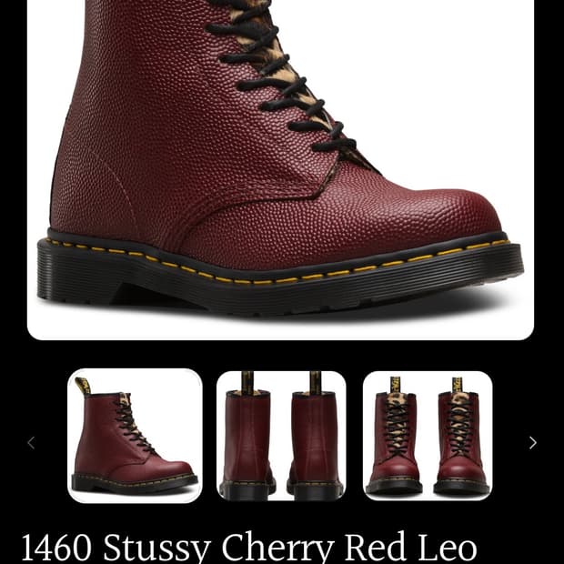 [220-225] 닥터마틴x 스투시 1460 체리 레드 부츠