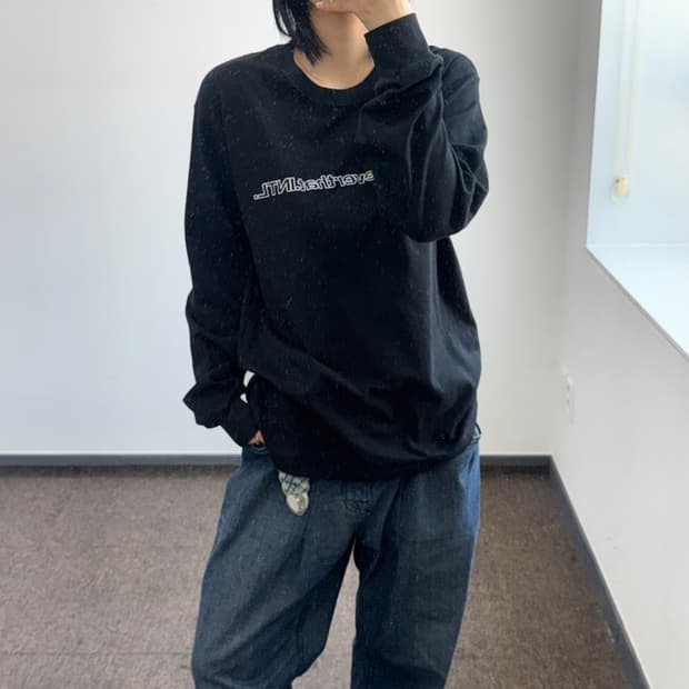 Thisisneverthat 디스이즈네버댓 스펠아웃 로고 블랙 롱슬리브