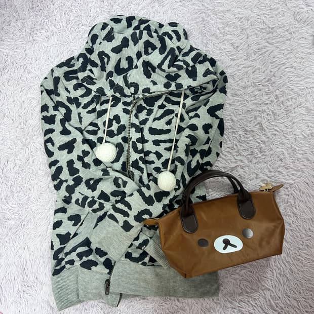 빈티지 갸루 곰돌이 귀 폼폼 후드집업 팝니다 