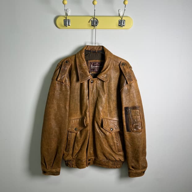 VTG 빈티지 양가죽 A-2 플라이트 점퍼 L