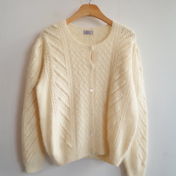 Japan brand 울 케이블 가디건 