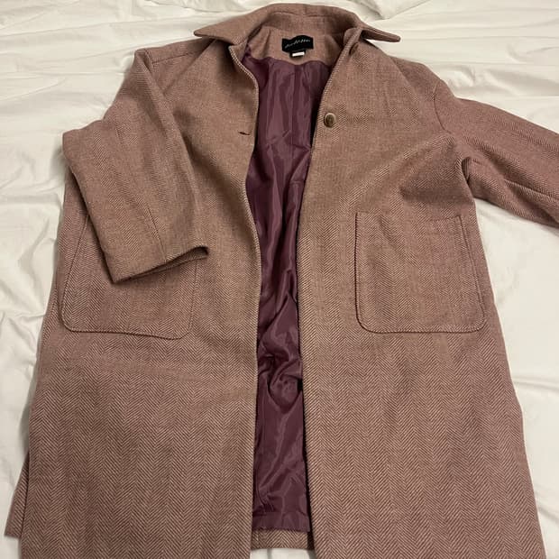 Pretone 핑크 헤링본 코트