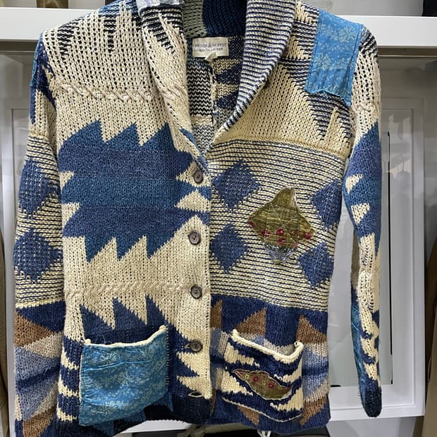 폴로(DS)/네이비패치 니트가디건(S)