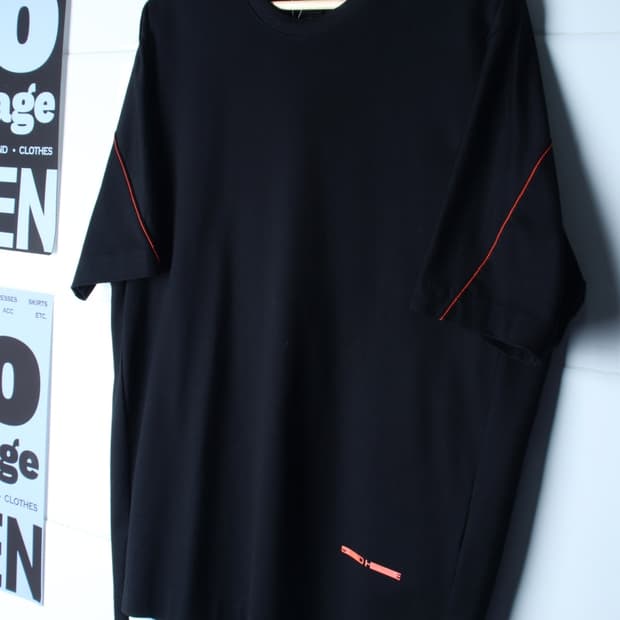 (XL-2XL) 솔리드옴므 반팔 티셔츠 스티치 블랙 헤비-H36168