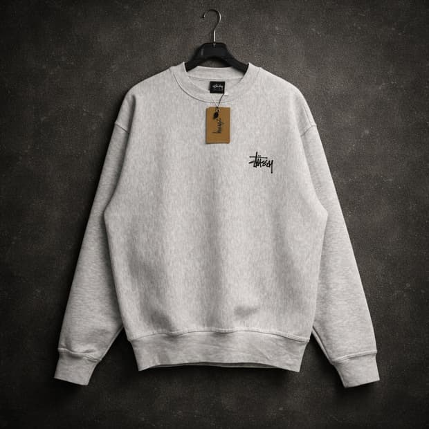 Stussy Essential Ash Crewneck Sweatshirt