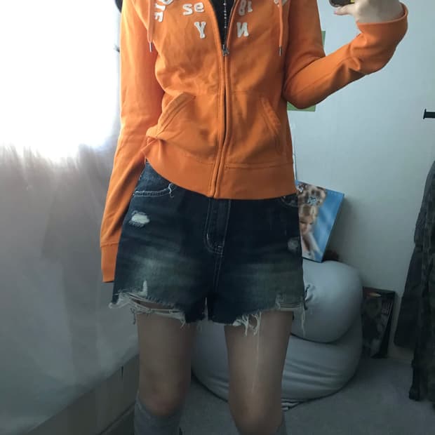 아베크롬비 오렌지 후드집업
