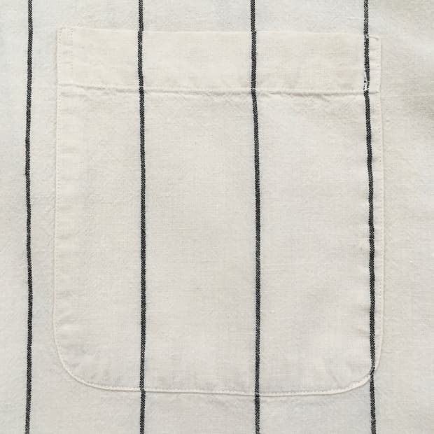 90s linen blended stripe B.U shirts