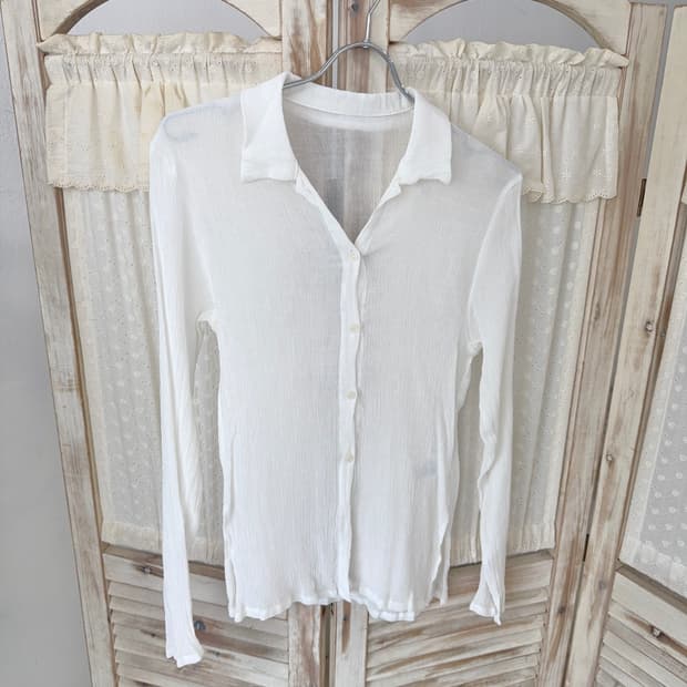 See-through white shirt