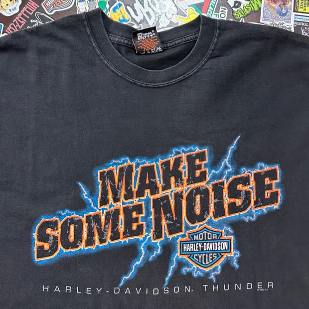 Early 00s USA 할리데이비슨 라이트닝 티셔츠 XL