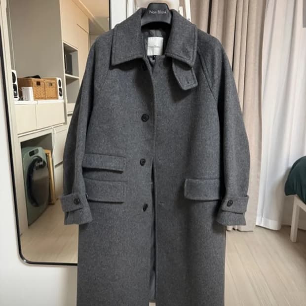 넌블랭크 삭형 발마칸 코트 (멜란지 그레이, M)