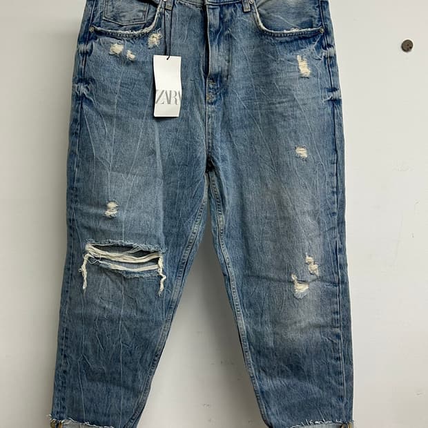 ZARA 루즈 크롭 데님 팬츠 42