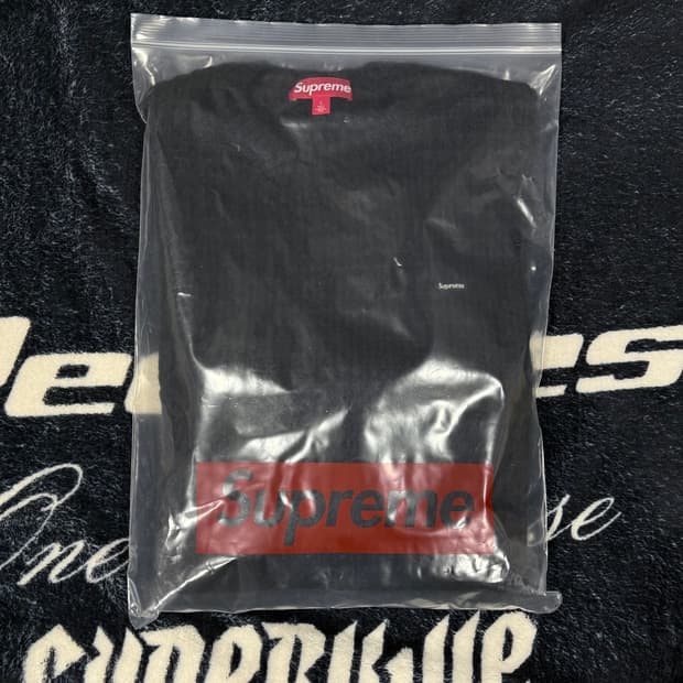 슈프림 스몰 박스 와플 스웨터 블랙 L 25FW