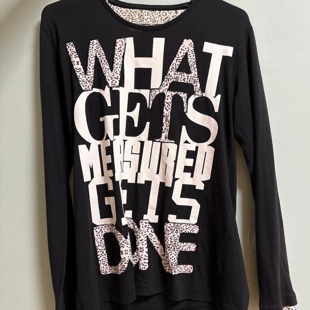 갸루 호피 레터링 롱 슬리브 펑크 y2k