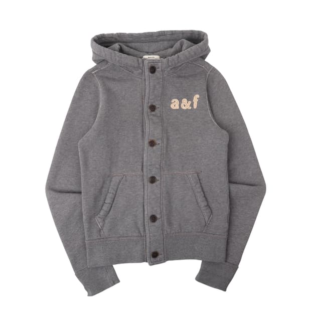 아베크롬비 그레이 버튼 후드집업