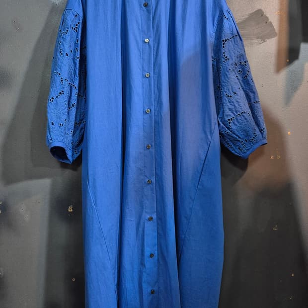 일본 제품 블루 롱 원피스 55 66