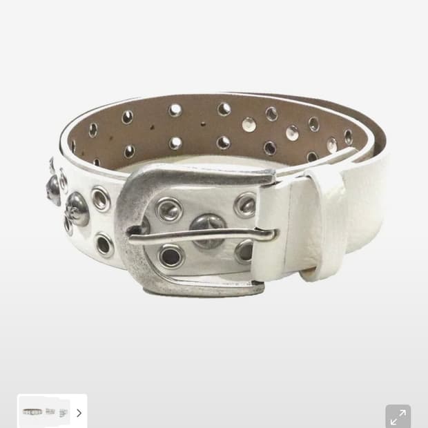하우스락클럽 헤비 락 스터드 벨트 화이트