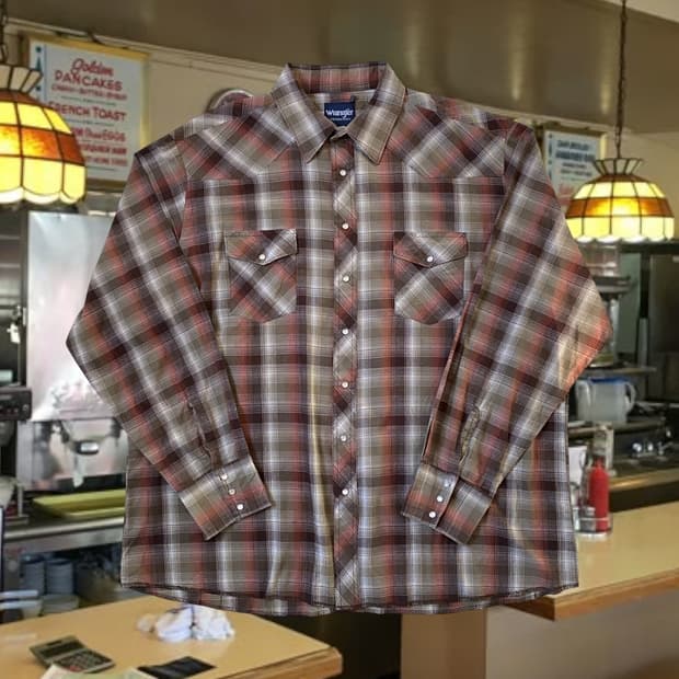 랭글러 웨스턴 체크 셔츠 (Man L) AB1675