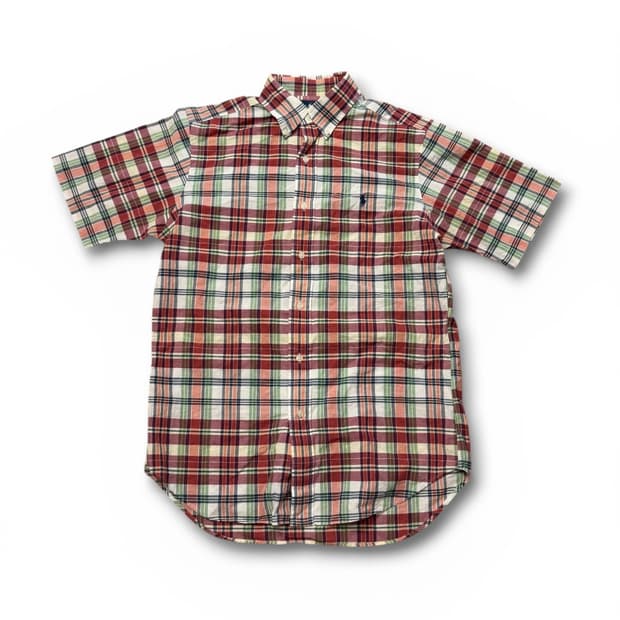 폴로 랄프로렌 마드라스 체크 패턴 반팔 셔츠