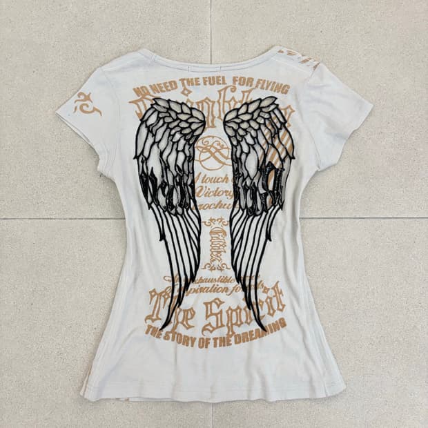 Glitz 시스루 날개 반팔