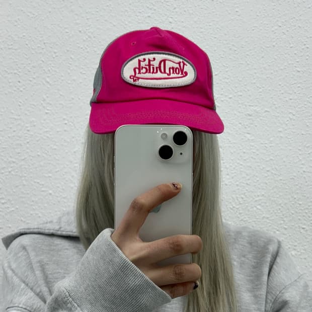  본더치 y2k 핑크배색 볼캡