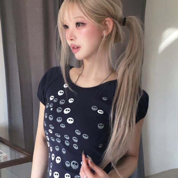 러브이즈트루 스켈레톤 퍼프 후드 네이비