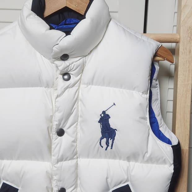 폴로 랄프로렌 빅포니 화이트 패딩 베스트 조끼 자켓