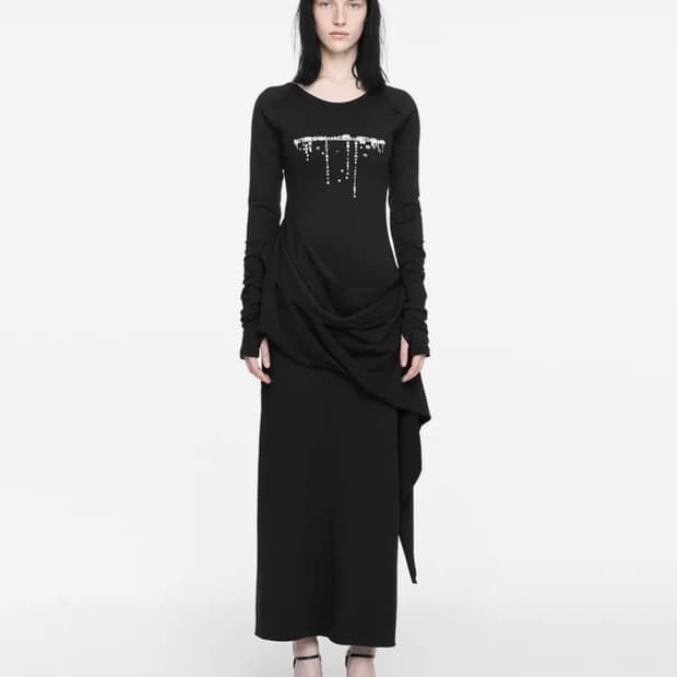 나체 DROP MAXI DRESS BLACK
