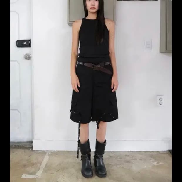 Soonji 순지 belted shorts in black s