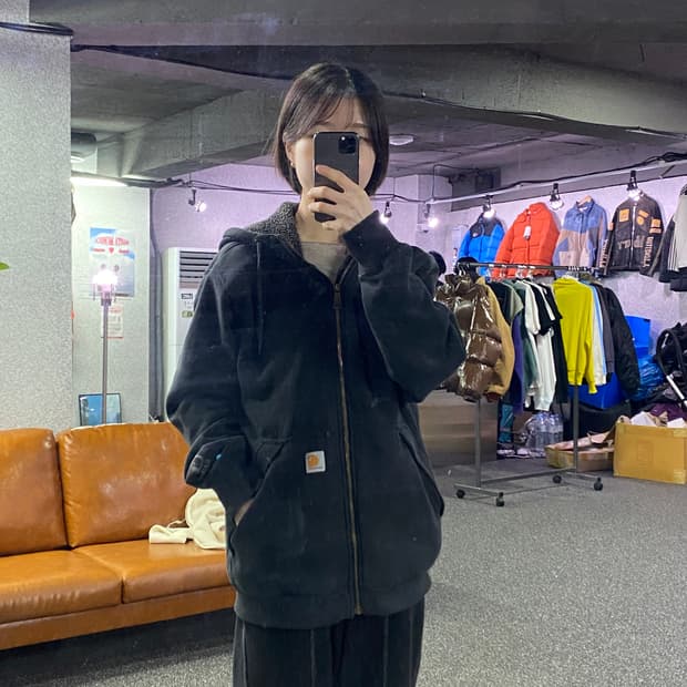 칼하트 차콜 플리스 후드집업 B4200