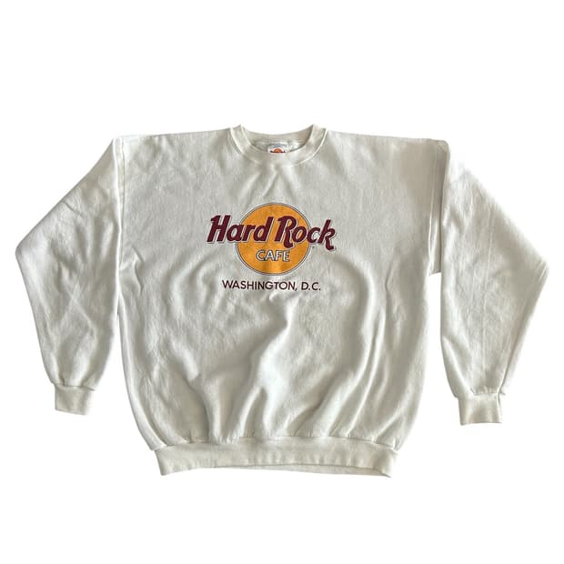 [XL] 90s USA 하드락 카페 스웻셔츠 아이보리