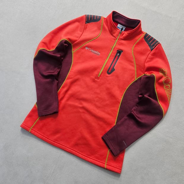 S 컬럼비아 기능성 반집업 등산 긴팔티 0326Y