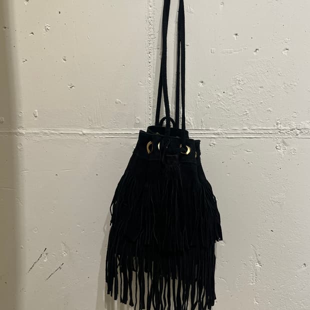 vintage suede fringe bag