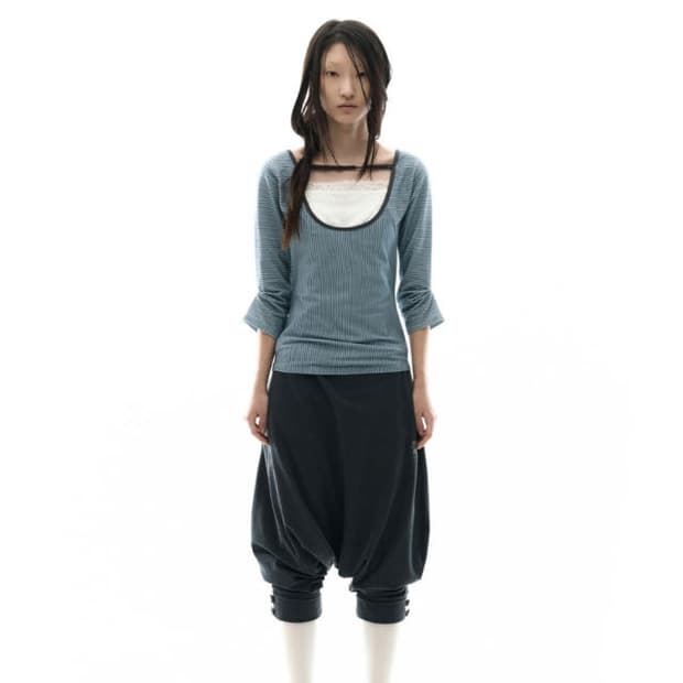 Ojos Capri Baggy Pants (Charcoal)