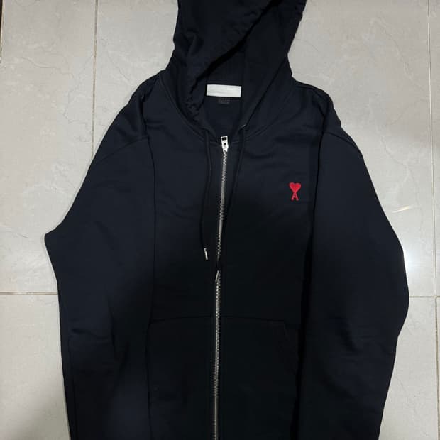 아미 스몰로고 후드집업 XL